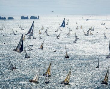 The 2013 Rolex Fastnet fleet leaving the Solent