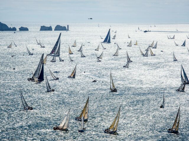 The 2013 Rolex Fastnet fleet leaving the Solent
